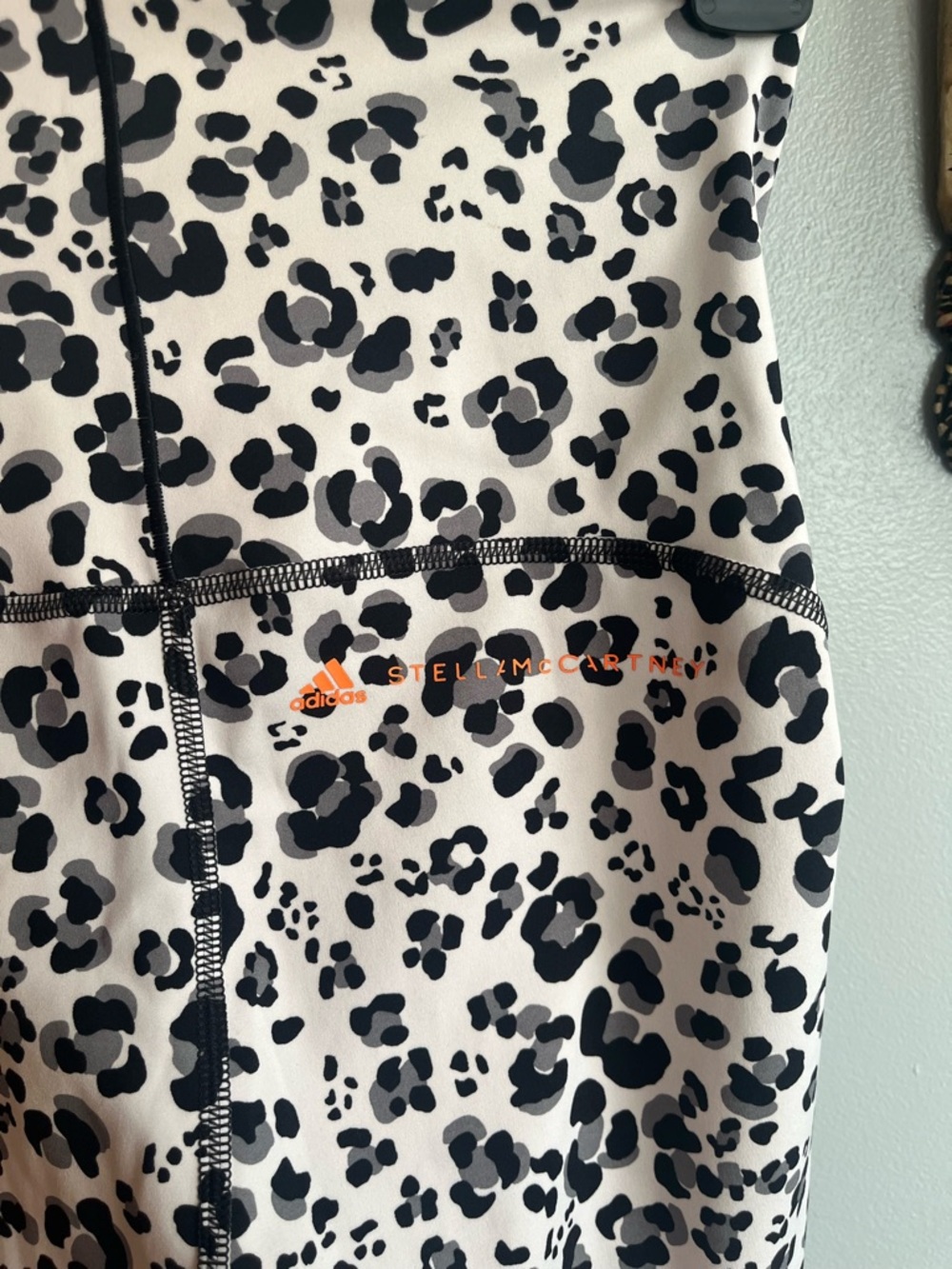Adidas by Stella McCartney White and Black Leopard Print Leggings - Picture 5 of 8